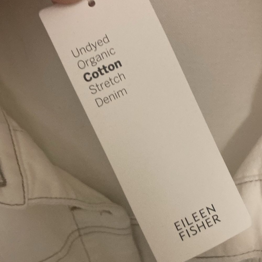 NWT Eileen Fisher Cream Oversized Jean Jacket, Size 3X, undyed organic cotton - Picture 7 of 13